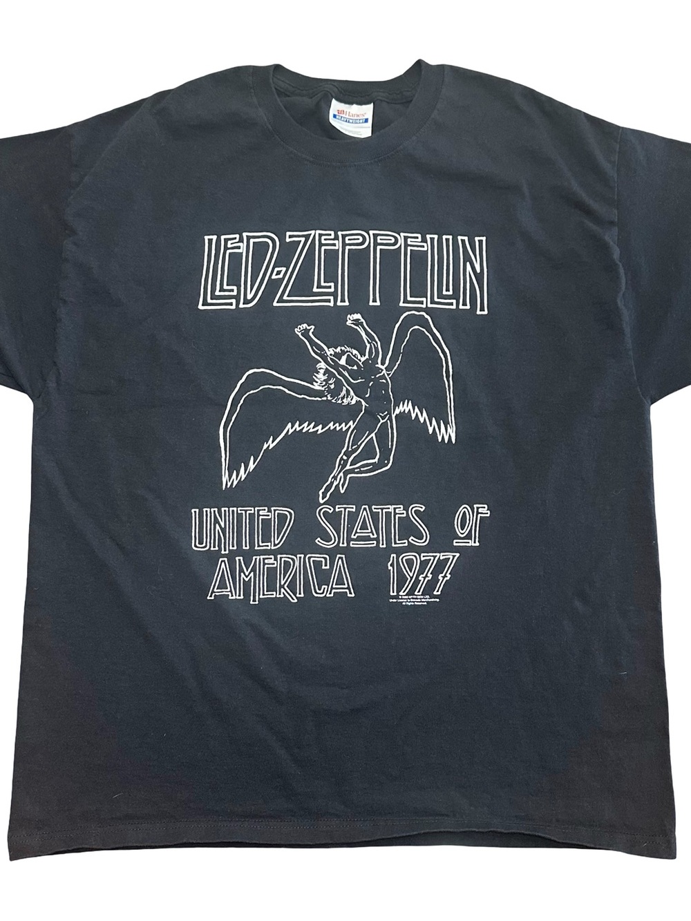 Vintage Led Zeppelin 1977 Black Graphic Band Tee